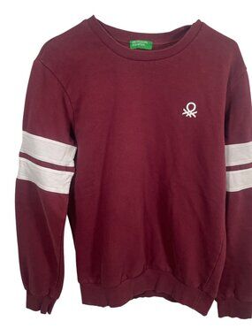 United Colors of Benetton Crewneck Sweatshirt Adult Medium Burgundy Pullover